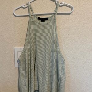 Forever 21 Green and White Striped Tank Top